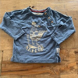 Noppies Kids graphic Hello sailor Long Sleeve Blue Shirt size 6-9 months